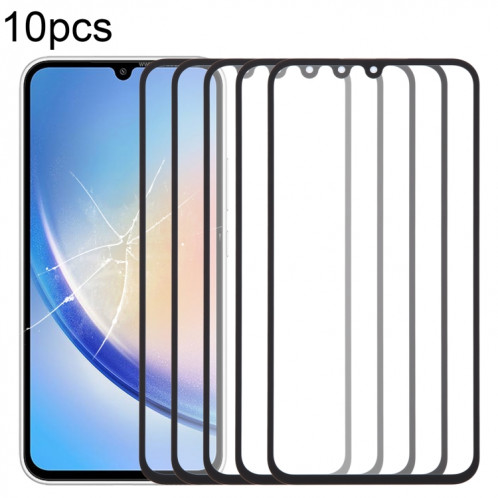Lentille extérieure en verre pour écran avant, pour Samsung Galaxy A34 5G SM-A346B, 10 pièces, avec adhésif OCA optiquement transparent SH4925829-07