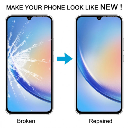 Lentille extérieure en verre pour écran avant, pour Samsung Galaxy A34 5G SM-A346B, 10 pièces, avec adhésif OCA optiquement transparent SH4925829-07