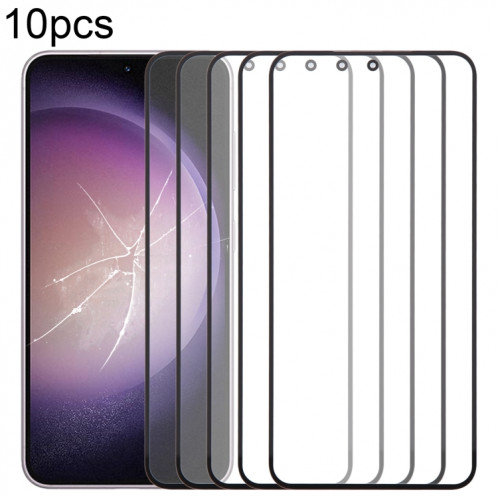 Lentille extérieure en verre pour écran avant, pour Samsung Galaxy S23 SM-S911B, 10 pièces, avec adhésif OCA optiquement transparent SH49271602-07