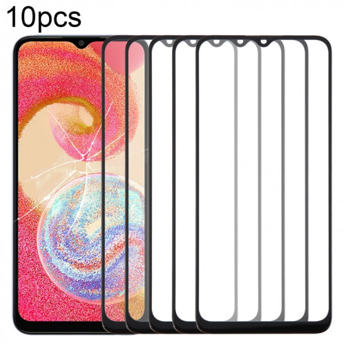 Lentille extérieure en verre pour écran avant, 10 pièces, pour Samsung Galaxy A04e SM-A042F, avec adhésif OCA optiquement transparent SH4930601-07