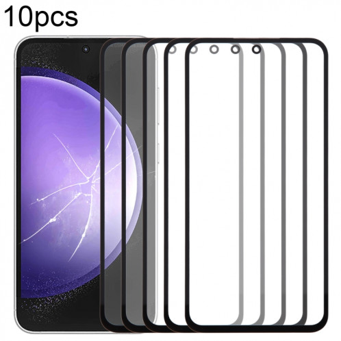 Lentille extérieure en verre pour écran avant, pour Samsung Galaxy S23 FE SM-S711B, 10 pièces, avec adhésif OCA optiquement transparent SH4933700-07