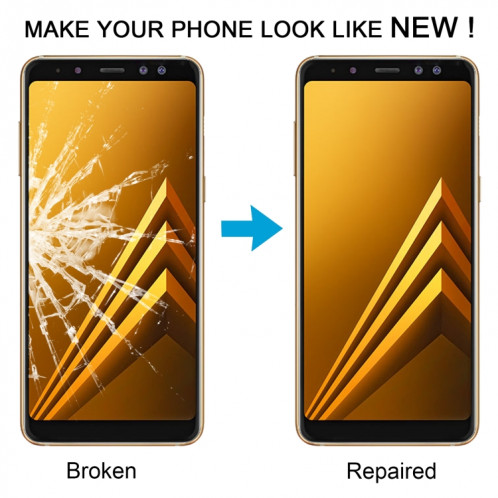 Pour Samsung Galaxy A8 2018 SM-A530F 10 pièces lentille extérieure en verre d'écran avant avec adhésif optiquement clair OCA SH4936944-07