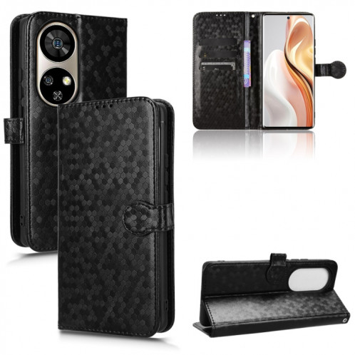 Pour Ulefone Note 17 Pro Étui de téléphone en cuir à texture de points en nid d'abeille (noir) SH601A103-06