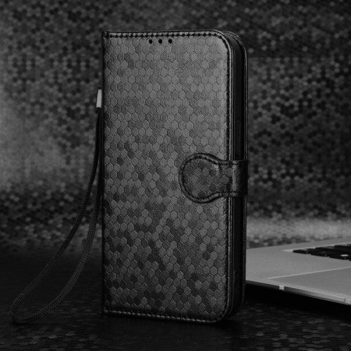 Pour Ulefone Note 17 Pro Étui de téléphone en cuir à texture de points en nid d'abeille (noir) SH601A103-06