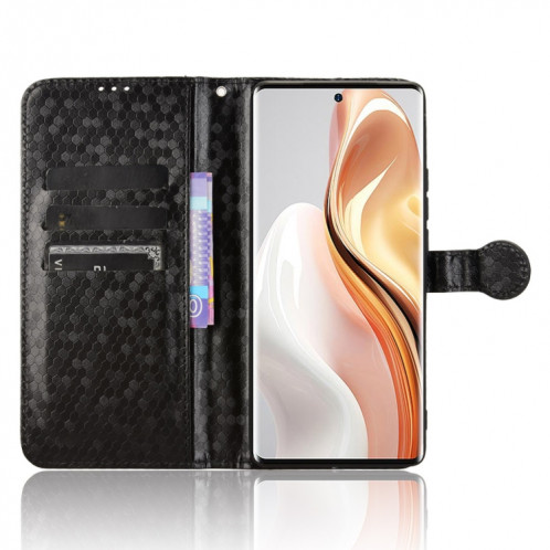 Pour Ulefone Note 17 Pro Étui de téléphone en cuir à texture de points en nid d'abeille (noir) SH601A103-06