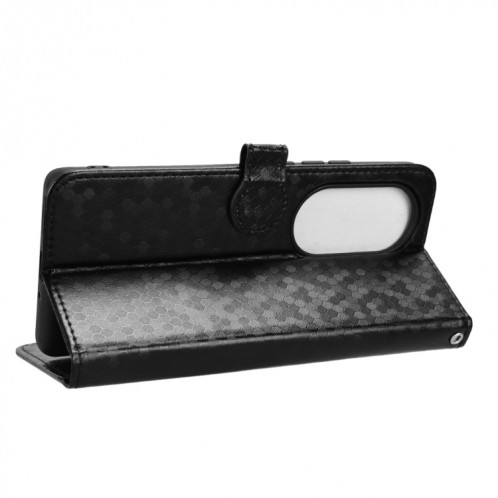 Pour Ulefone Note 17 Pro Étui de téléphone en cuir à texture de points en nid d'abeille (noir) SH601A103-06