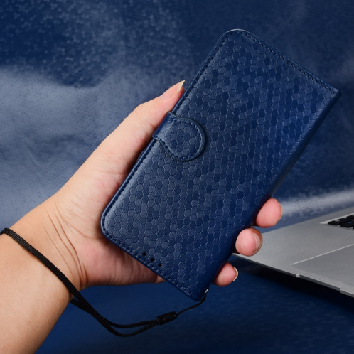Pour Ulefone Note 17 Pro Étui de téléphone en cuir à texture de points en nid d'abeille (bleu) SH601C806-06