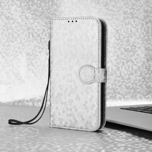 Pour Ulefone Note 17 Pro Étui de téléphone en cuir à texture de points en nid d'abeille (argent) SH601E1150-06