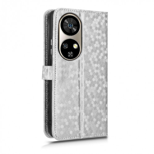 Pour Ulefone Note 17 Pro Étui de téléphone en cuir à texture de points en nid d'abeille (argent) SH601E1150-06