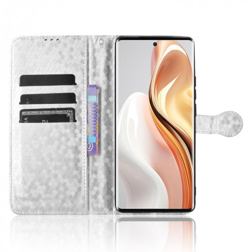 Pour Ulefone Note 17 Pro Étui de téléphone en cuir à texture de points en nid d'abeille (argent) SH601E1150-06