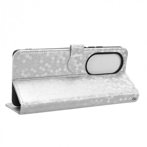 Pour Ulefone Note 17 Pro Étui de téléphone en cuir à texture de points en nid d'abeille (argent) SH601E1150-06
