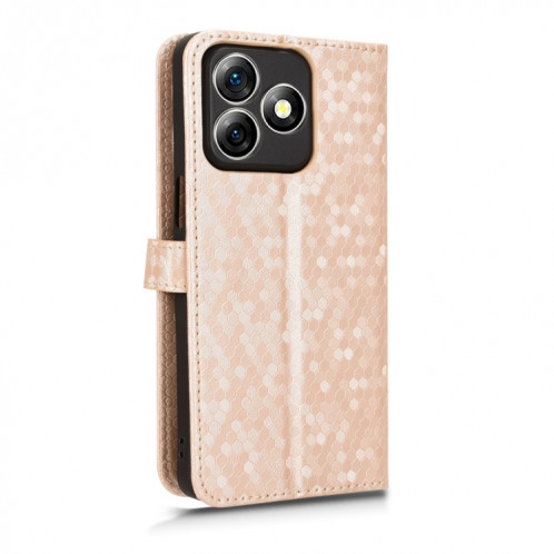 Pour Ulefone Note 18 Ultra Honeycomb Dot Texture Étui de téléphone en cuir (Or) SH602B455-06