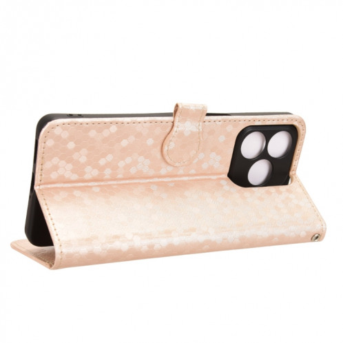 Pour Ulefone Note 18 Ultra Honeycomb Dot Texture Étui de téléphone en cuir (Or) SH602B455-06