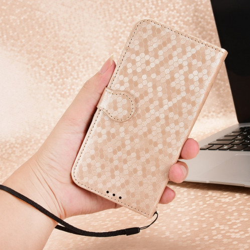 Pour Ulefone Note 18 Ultra Honeycomb Dot Texture Étui de téléphone en cuir (Or) SH602B455-06