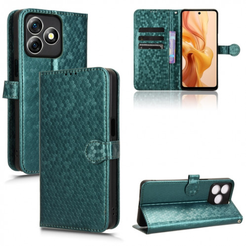 Pour Ulefone Note 18 Ultra Honeycomb Dot Texture Étui de téléphone en cuir (Vert) SH602D1619-06