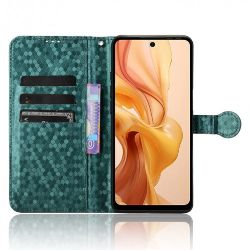 Pour Ulefone Note 18 Ultra Honeycomb Dot Texture Étui de téléphone en cuir (Vert) SH602D1619-06