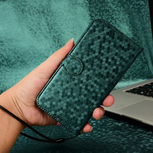 Pour Ulefone Note 18 Ultra Honeycomb Dot Texture Étui de téléphone en cuir (Vert) SH602D1619-06