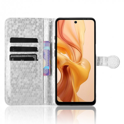 Pour Ulefone Note 18 Ultra Honeycomb Dot Texture Étui de téléphone en cuir (argent) SH602E898-06