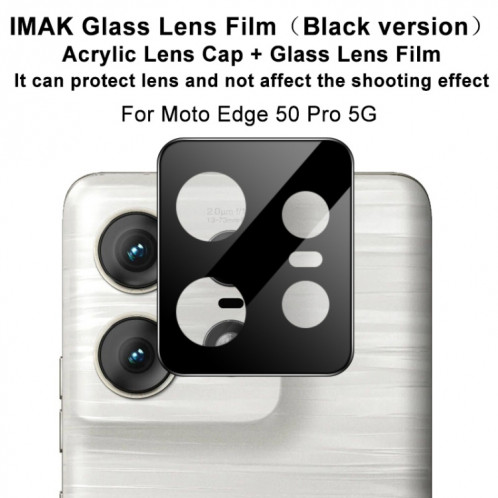 Pour Motorola Edge 50 Pro imak Film de lentille en verre intégré haute définition Version noire SI0401554-08