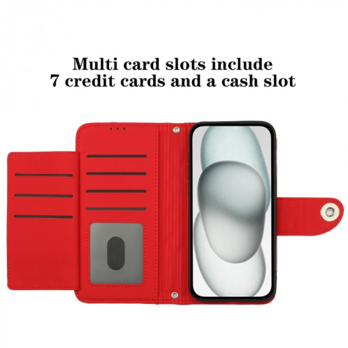 Étui à rabat en cuir à texture rhombique pour Ulefone Note 14 avec lanière (rouge) SH401A1900-07