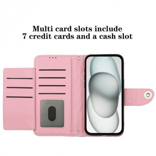 Pour Ulefone Note 14 Étui de téléphone en cuir à texture rhombique avec lanière (rose) SH401F1826-07