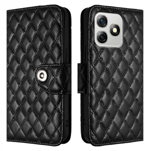 Pour Ulefone Note 18 Étui de téléphone en cuir à texture ultra rhombique avec lanière (noir) SH402B1154-07