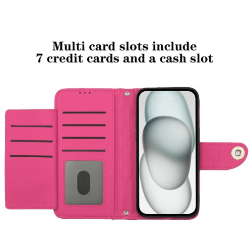 Pour Ulefone Note 18 Étui de téléphone en cuir à texture ultra rhombique avec lanière (rose rouge) SH402C597-07