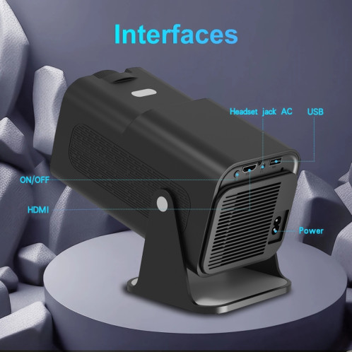 Y6S 4K Android 12.0 Portable Home HD Mini WiFi Projecteur () SH701B1431-013