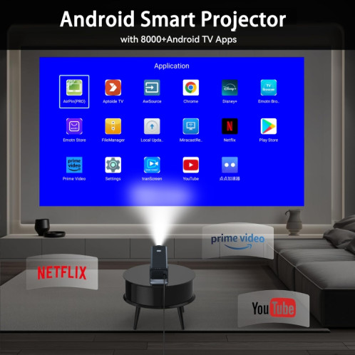 Y6S 4K Android 12.0 Portable Home HD Mini WiFi Projecteur () SH701B1431-013