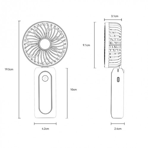 Yesido YF10 Ventilateur de charge USB portatif silencieux et pliable (noir) SY701A588-013
