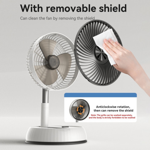 Ventilateur de sol télescopique pliable Yesido YF11 (blanc) SY001A1527-012