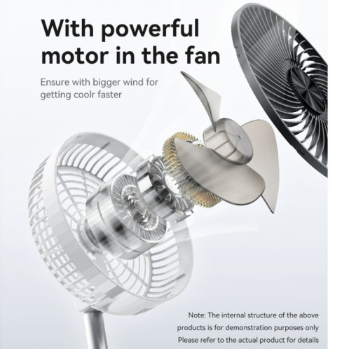 Ventilateur de sol télescopique pliable Yesido YF11 (blanc) SY001A1527-012