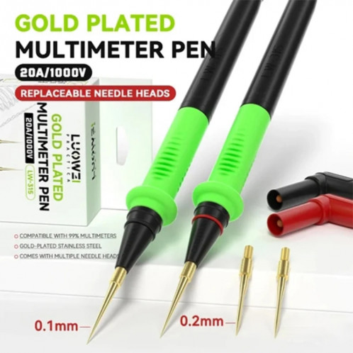 Luowei LW-315 1000 V/20 A Fil de test universel en silicone souple pour multimètre numérique SL7322361-07