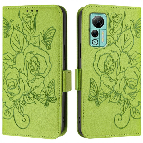 Pour Ulefone Note 14 Étui de téléphone en cuir antivol RFID en relief rose (vert) SH101A1907-07