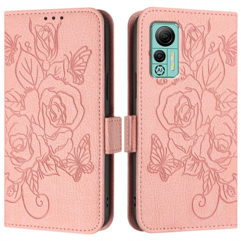 Pour Ulefone Note 14 Étui de téléphone en cuir antivol Rose en relief RFID (rose) SH101D697-07