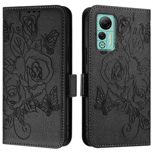 Pour Ulefone Note 14 Étui de téléphone en cuir antivol Rose en relief RFID (Noir) SH101F321-07