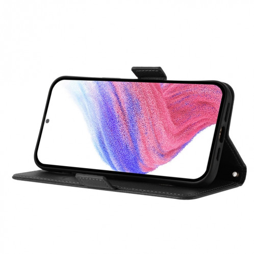Pour Ulefone Note 14 Étui de téléphone en cuir antivol Rose en relief RFID (Noir) SH101F321-07