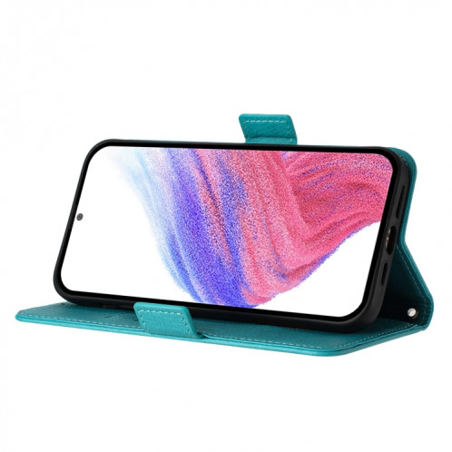 Pour Ulefone Note 18 Ultra Embossed Rose RFID Étui de téléphone en cuir antivol (bleu clair) SH102C1485-07