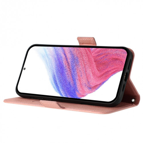 Pour Ulefone Note 18 Ultra Étui de téléphone en cuir antivol RFID en relief rose (rose) SH102D1029-07