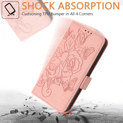 Pour Ulefone Note 18 Ultra Étui de téléphone en cuir antivol RFID en relief rose (rose) SH102D1029-07