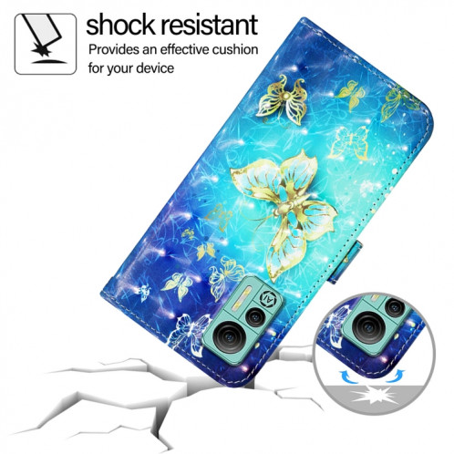 Pour Ulefone Note 14 Étui de téléphone en cuir à rabat horizontal avec peinture 3D (Papillon doré) SH801A1145-06