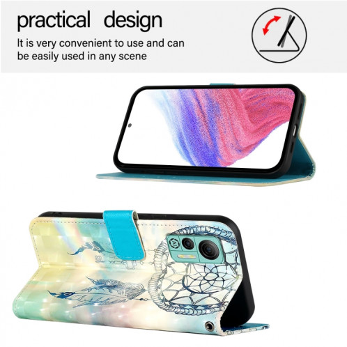 Pour Ulefone Note 14 Étui de téléphone en cuir à rabat horizontal avec peinture 3D (carillons éoliens de rêve) SH801C530-06