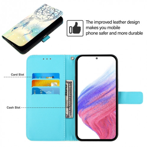 Pour Ulefone Note 14 Étui de téléphone en cuir à rabat horizontal avec peinture 3D (carillons éoliens de rêve) SH801C530-06