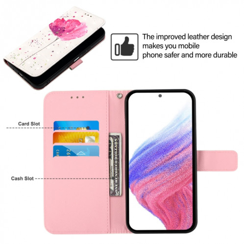 Pour Ulefone Note 14 Étui de téléphone en cuir à rabat horizontal avec peinture 3D (Fleur) SH801E619-06