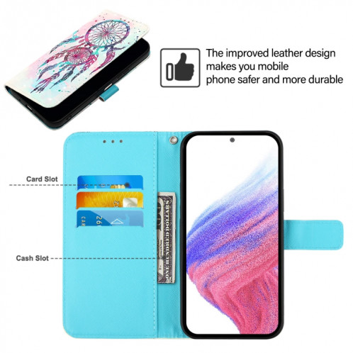 Pour Ulefone Note 14 Étui de téléphone en cuir à rabat horizontal avec peinture 3D (carillons éoliens en forme de goutte de couleur) SH801F267-06