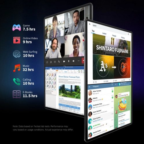 Tablette PC Teclast T65 Max 13 pouces, 8 Go + 256 Go, Android 14 MediaTek Helio G99 Octa Core, 4G LTE double SIM ST7201802-030