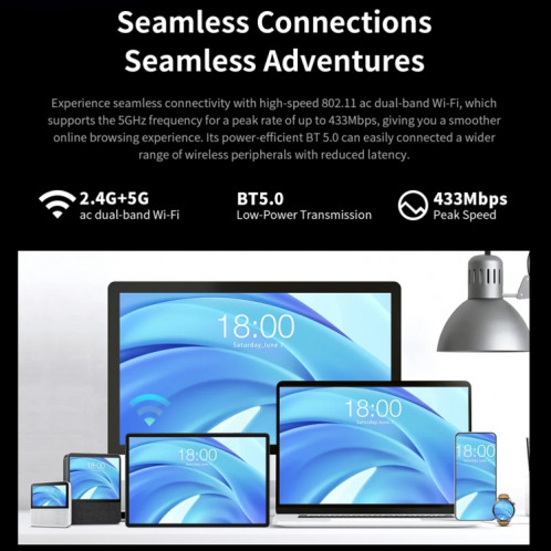 Tablette PC Teclast T50HD 11 pouces, 6 Go + 256 Go, Android 14 Unisoc T606 Octa Core, 4G LTE double SIM ST80011088-027