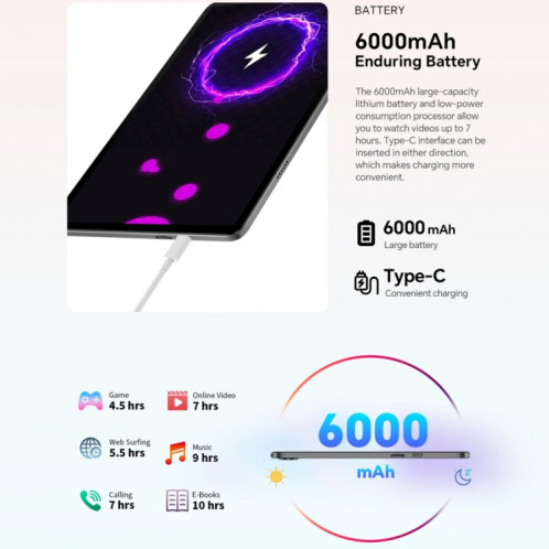 Tablette PC Teclast P30T 10,1 pouces WiFi6, 4 Go + 128 Go, Android 14 Allwinner A523 Octa Core ST0601901-020
