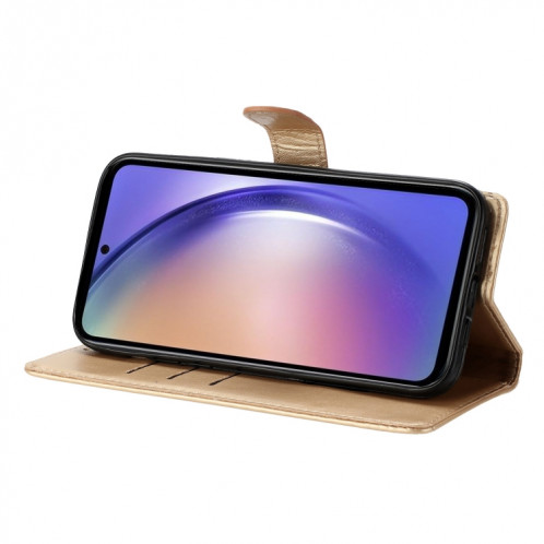 Pour Ulefone Note 14 Étui de téléphone en cuir gaufré avec fleur d'amour papillon (or) SH301A650-06