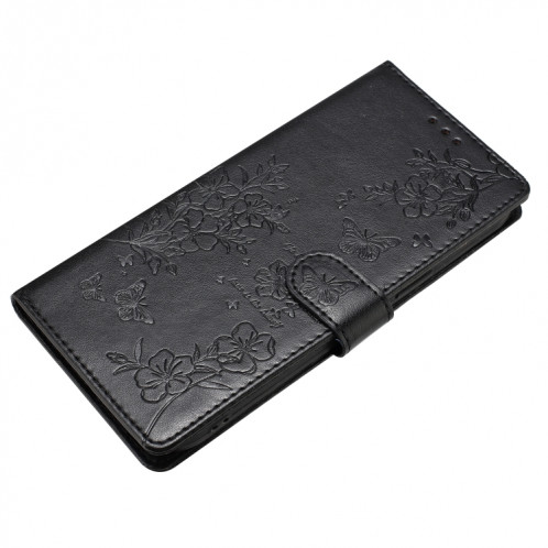 Pour Ulefone Note 14 Étui de téléphone en cuir gaufré avec fleur d'amour papillon (noir) SH301B187-06